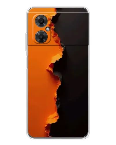 Чехол для Xiaomi Redmi Note 11R с картинкой «Оранжевый разлом»