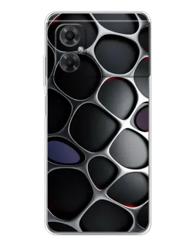 Чехол для Xiaomi Redmi Note 11R с картинкой «Объемная темная решетка»
