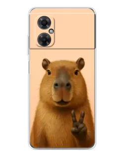 Чехол для Xiaomi Redmi Note 11R с картинкой «Капибара виктория»