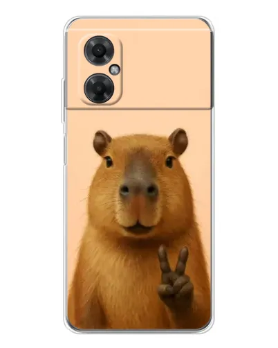 Чехол для Xiaomi Redmi Note 11R с картинкой «Капибара виктория»