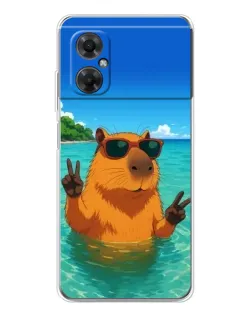 Чехол для Xiaomi Redmi Note 11R с картинкой «Морская капибара»