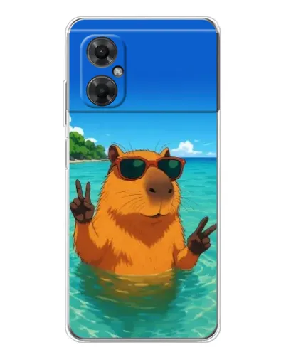 Чехол для Xiaomi Redmi Note 11R с картинкой «Морская капибара»
