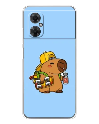 Чехол для Xiaomi Redmi Note 11R с картинкой «Капибара на скейте»