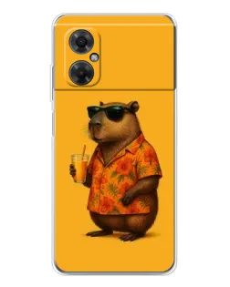 Чехол для Xiaomi Redmi Note 11R с картинкой «Капибара на отдыхе»