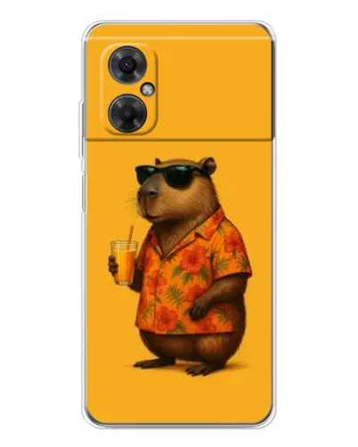 Чехол для Xiaomi Redmi Note 11R с картинкой «Капибара на отдыхе»