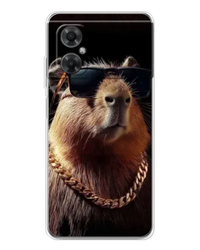 Чехол для Xiaomi Redmi Note 11R с картинкой «Капибара золотая цепь»