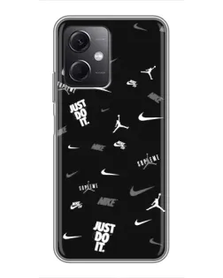 Чохол для Xiaomi Redmi Note 12 (5G) з картинкою «Nike Black Pattern»