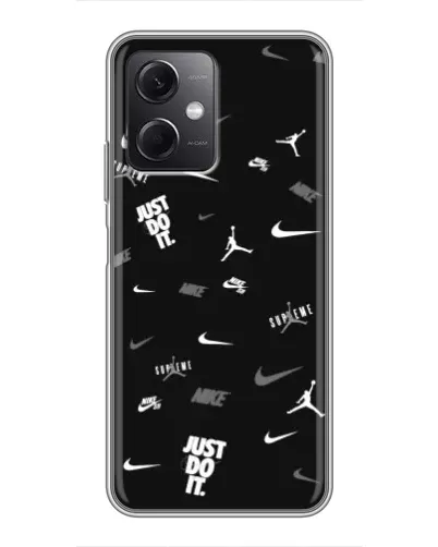Чохол для Xiaomi Redmi Note 12 (5G) з картинкою «Nike Black Pattern» Чохол для Xiaomi Redmi Note 12 (5G) з картинкою «Nike Black Pattern»