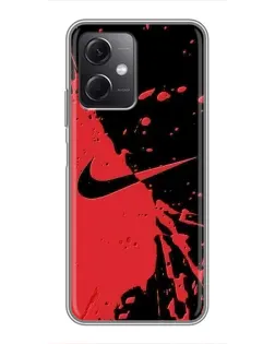 Чехол для Xiaomi Redmi Note 12 (5G) с картинкой «Красные брызги Nike» Чехол для Xiaomi Redmi Note 12 (5G) с картинкой «Красные брызги Nike»