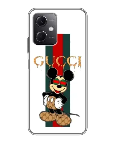 Чохол для Xiaomi Redmi Note 12 (5G) з картинкою «Міккі Маус Gucci — смуги» Чохол для Xiaomi Redmi Note 12 (5G) з картинкою «Міккі Маус Gucci — смуги»