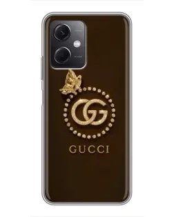 Чохол для Xiaomi Redmi Note 12 (5G) з картинкою «Gucci — золотий метелик»