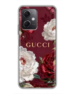 Чохол для Xiaomi Redmi Note 12 (5G) з картинкою «Gucci — бордові троянди»