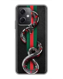 Чохол для Xiaomi Redmi Note 12 (5G) з картинкою «Gucci — змія на смузі»