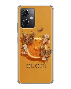Чохол для Xiaomi Redmi Note 12 (5G) з картинкою «Gucci — золоті метелики»
