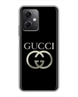 Чохол для Xiaomi Redmi Note 12 (5G) з картинкою «Gucci — золото на чорному»