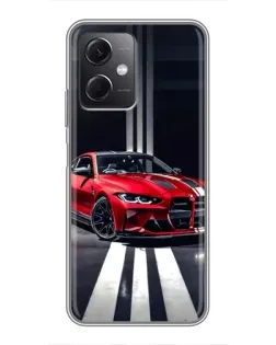 Чохол для Xiaomi Redmi Note 12 (5G) з картинкою «Червона BMW на дорозі»