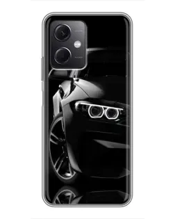 Чохол для Xiaomi Redmi Note 12 (5G) з картинкою «Чорна BMW — профіль»