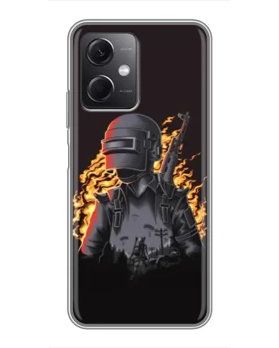 Чохол для Xiaomi Redmi Note 12 (5G) з картинкою «PUBG — вогняний силует»
