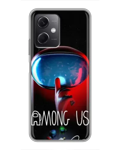 Чохол для Xiaomi Redmi Note 12 (5G) з картинкою «Червоний імпостер — макро»