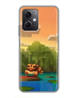 Чохол для Xiaomi Redmi Note 12 (5G) з картинкою «Майнкрафт захід сонця»