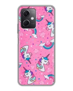Чохол для Xiaomi Redmi Note 12 (5G) з картинкою «Unicorn паттерн рожевий»