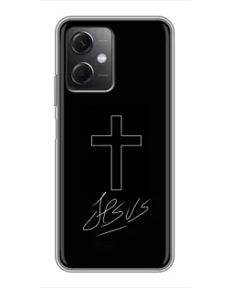 Чехол для Xiaomi Redmi Note 12 (5G) с картинкой «Графический крест Jesus»