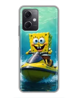 Чохол для Xiaomi Redmi Note 12 (5G) з картинкою «Спанч Боб на гідроциклі»