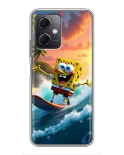 Чохол для Xiaomi Redmi Note 12 (5G) з картинкою «Губка Боб серфінгіст»