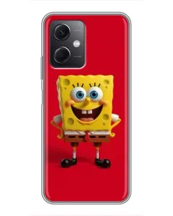 Чохол для Xiaomi Redmi Note 12 (5G) з картинкою «Спанч Боб на червоному»