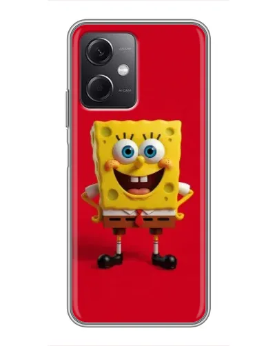 Чохол для Xiaomi Redmi Note 12 (5G) з картинкою «Спанч Боб на червоному»