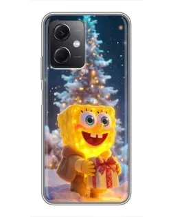Чохол для Xiaomi Redmi Note 12 (5G) з картинкою «Різдвяний Спанч Боб»