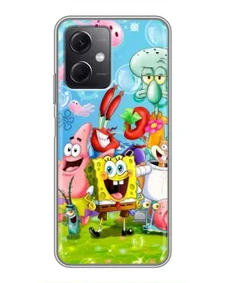 Чохол для Xiaomi Redmi Note 12 (5G) з картинкою «Губка Боб та друзі»