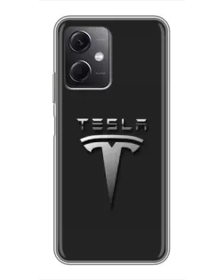 Чохол для Xiaomi Redmi Note 12 (5G) з картинкою «Сталевий логотип Tesla»