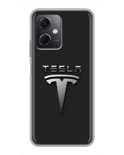Чохол для Xiaomi Redmi Note 12 (5G) з картинкою «Сталевий логотип Tesla»