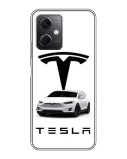 Чохол для Xiaomi Redmi Note 12 (5G) з картинкою «Tesla White Style»