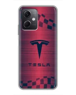 Чохол для Xiaomi Redmi Note 12 (5G) з картинкою «Тесла червоний карбон»