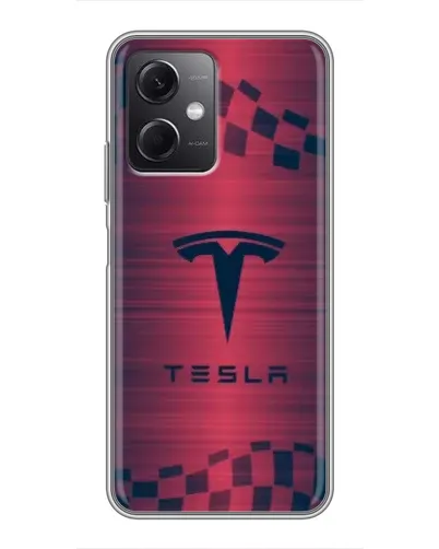 Чохол для Xiaomi Redmi Note 12 (5G) з картинкою «Тесла червоний карбон»