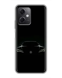 Чехол для Xiaomi Redmi Note 12 (5G) с картинкой «Mercedes — силуэт авто»