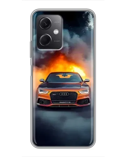 Чохол для Xiaomi Redmi Note 12 (5G) з картинкою «Audi у вогняному диму»