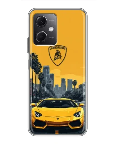 Чохол для Xiaomi Redmi Note 12 (5G) з картинкою «Жовтий Lamborghini місто»