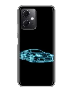 Чохол для Xiaomi Redmi Note 12 (5G) з картинкою «Неоновий контур Lamborghini»