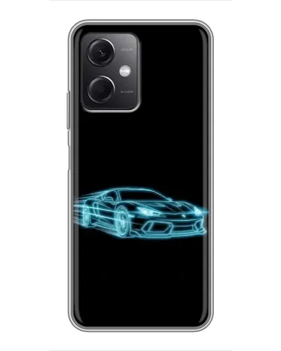 Чохол для Xiaomi Redmi Note 12 (5G) з картинкою «Неоновий контур Lamborghini»