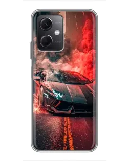 Чохол для Xiaomi Redmi Note 12 (5G) з картинкою «Lamborghini червоний дим»