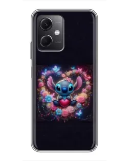 Чехол для Xiaomi Redmi Note 12 (5G) с картинкой «Stitch в цветах»