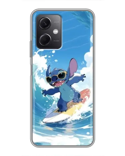 Чехол для Xiaomi Redmi Note 12 (5G) с картинкой «Стич на волне»