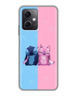 Чехол для Xiaomi Redmi Note 12 (5G) с картинкой «Stitch и Angel Love»