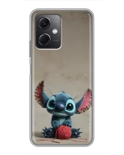 Чехол для Xiaomi Redmi Note 12 (5G) с картинкой «Стич на коричневом фоне»