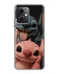 Чехол для Xiaomi Redmi Note 12 (5G) с картинкой «Стич и Ангел»