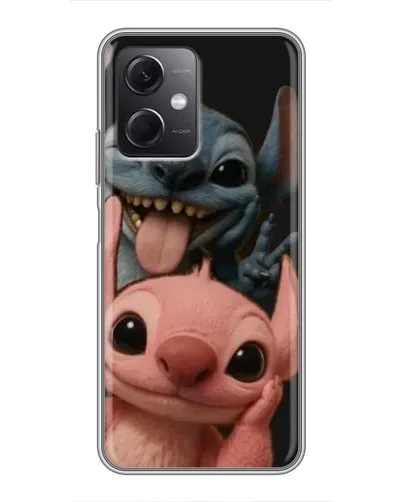 Чехол для Xiaomi Redmi Note 12 (5G) с картинкой «Стич и Ангел»