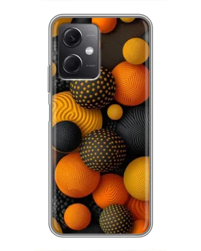 Чохол для Xiaomi Redmi Note 12 (5G) з картинкою «Об'ємні помаранчеві сфери»